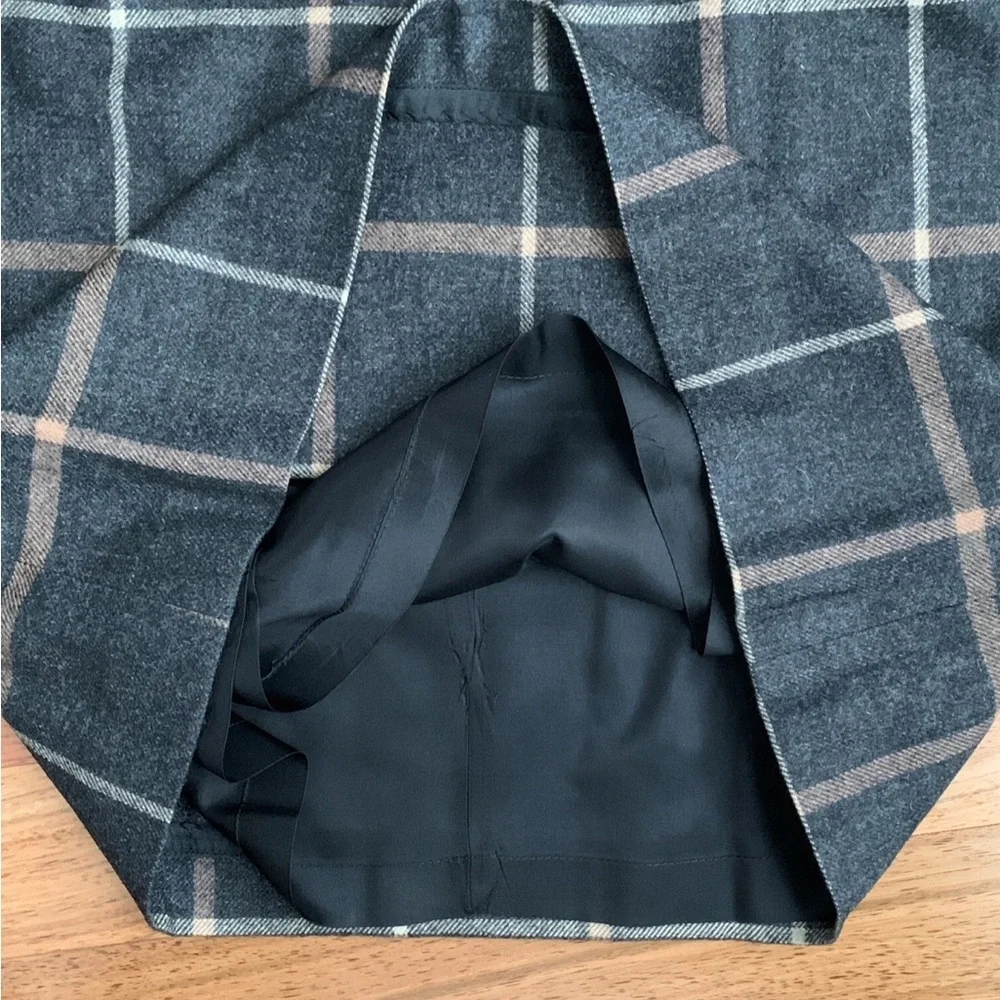 Vintage Evan Picone Tartan Plaid Wool Skirt Lined Brown Union Made USA Size 10